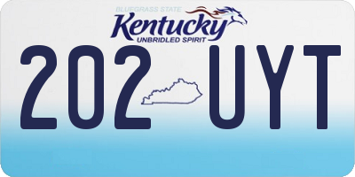 KY license plate 202UYT