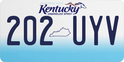 KY license plate 202UYV
