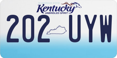KY license plate 202UYW