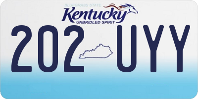KY license plate 202UYY