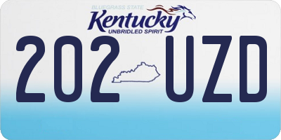 KY license plate 202UZD