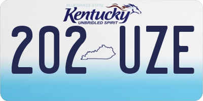 KY license plate 202UZE