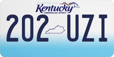 KY license plate 202UZI