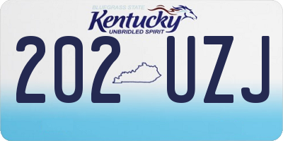 KY license plate 202UZJ