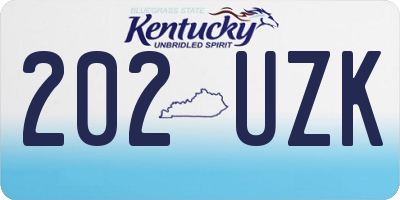 KY license plate 202UZK