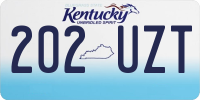 KY license plate 202UZT