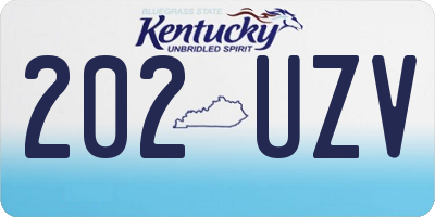 KY license plate 202UZV