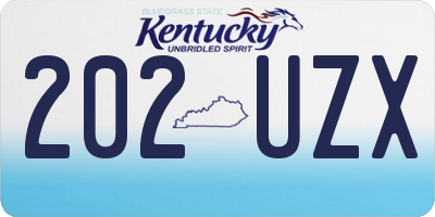 KY license plate 202UZX