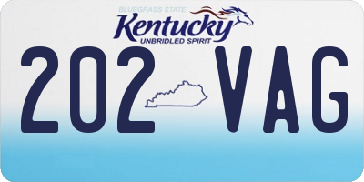 KY license plate 202VAG