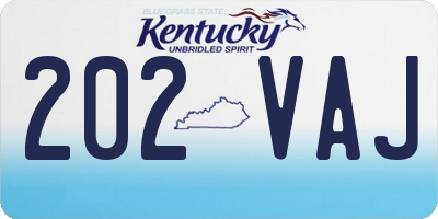 KY license plate 202VAJ