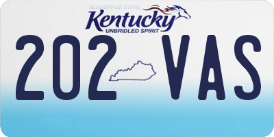 KY license plate 202VAS
