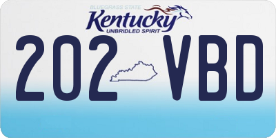 KY license plate 202VBD