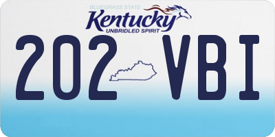 KY license plate 202VBI