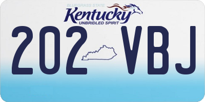 KY license plate 202VBJ