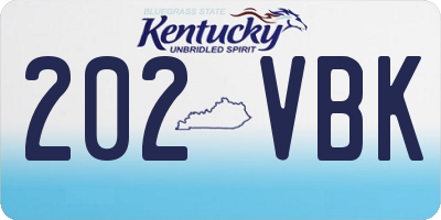 KY license plate 202VBK