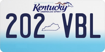 KY license plate 202VBL