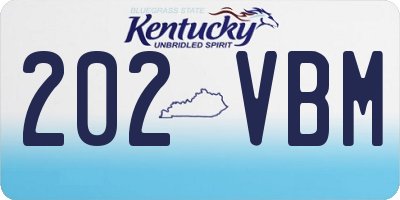 KY license plate 202VBM