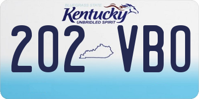 KY license plate 202VBO