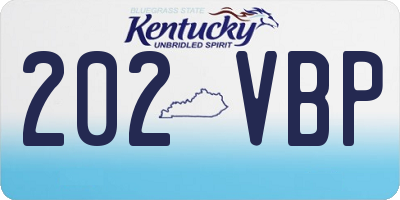 KY license plate 202VBP