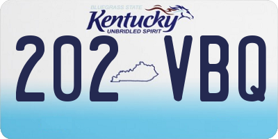 KY license plate 202VBQ