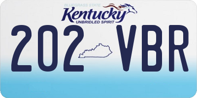 KY license plate 202VBR