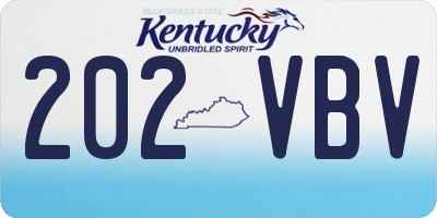 KY license plate 202VBV