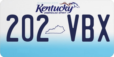 KY license plate 202VBX