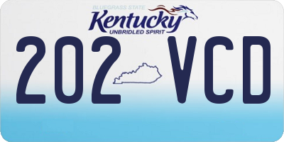 KY license plate 202VCD