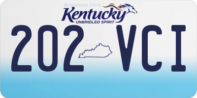 KY license plate 202VCI