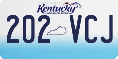 KY license plate 202VCJ