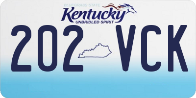 KY license plate 202VCK