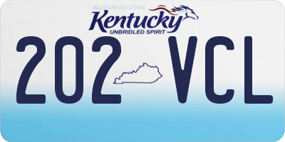 KY license plate 202VCL