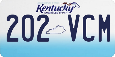 KY license plate 202VCM
