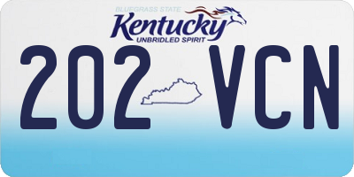 KY license plate 202VCN