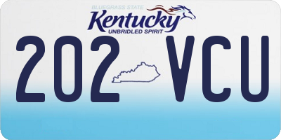 KY license plate 202VCU