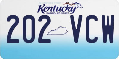 KY license plate 202VCW