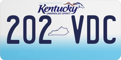 KY license plate 202VDC