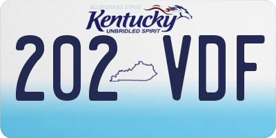 KY license plate 202VDF