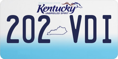 KY license plate 202VDI