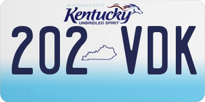 KY license plate 202VDK
