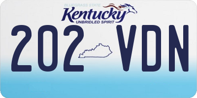 KY license plate 202VDN