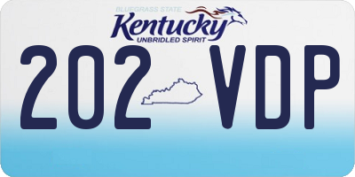 KY license plate 202VDP