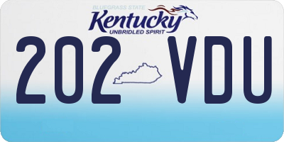 KY license plate 202VDU