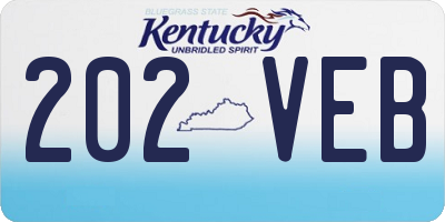 KY license plate 202VEB