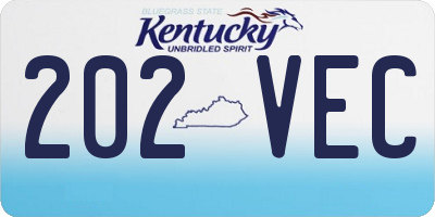 KY license plate 202VEC