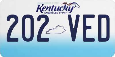 KY license plate 202VED