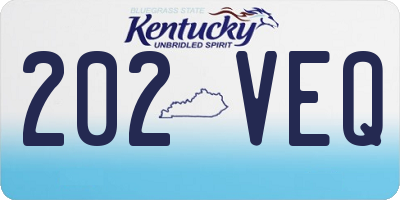 KY license plate 202VEQ