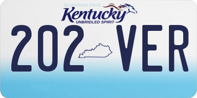 KY license plate 202VER