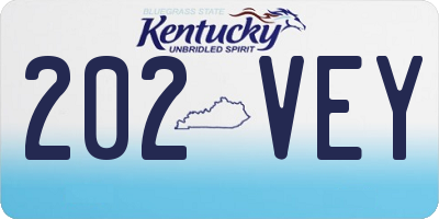 KY license plate 202VEY