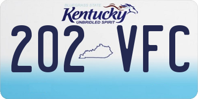 KY license plate 202VFC